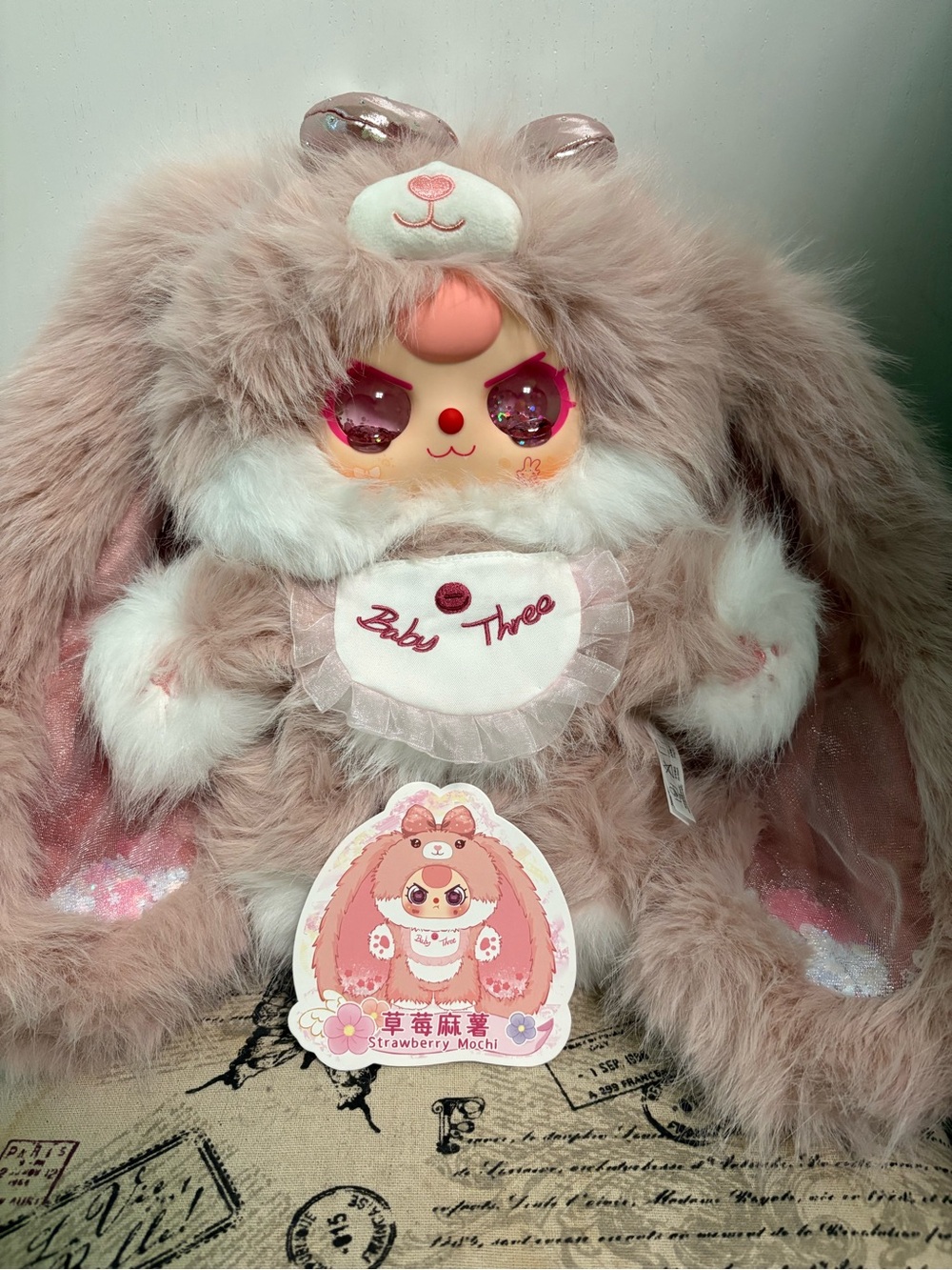BB3 Baby Three Sweet Baby V2 400% - Pink Bunny Plush glittering eyes
